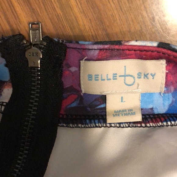 Belle Sky dress women's Large L sleeveless polyester abstract floral EUC - Picture 6 of 7